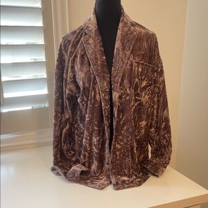 Elegant Mauvey Brown Velvet Blazer